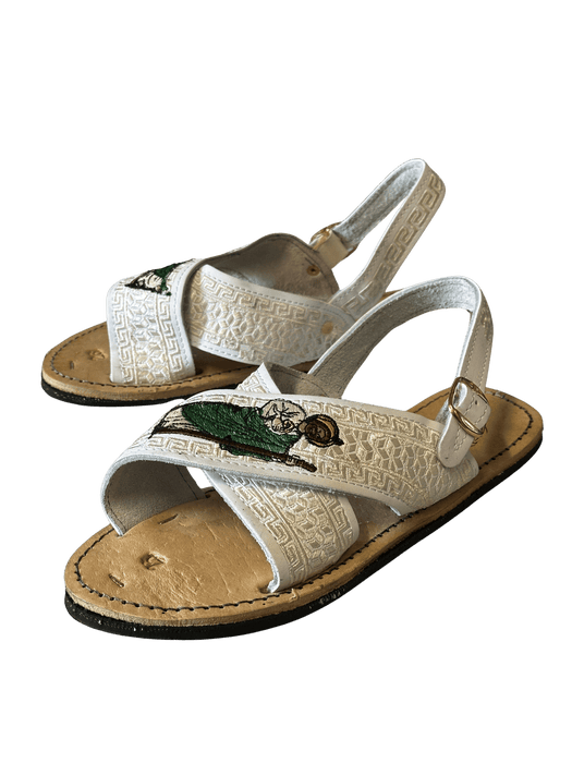 White "San Judas" Silk Thread Cruzado Huarache