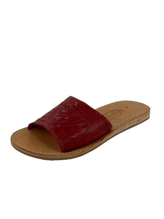 Red Sandra Printed Rose Slides Huarache 27 Mex 10 USA