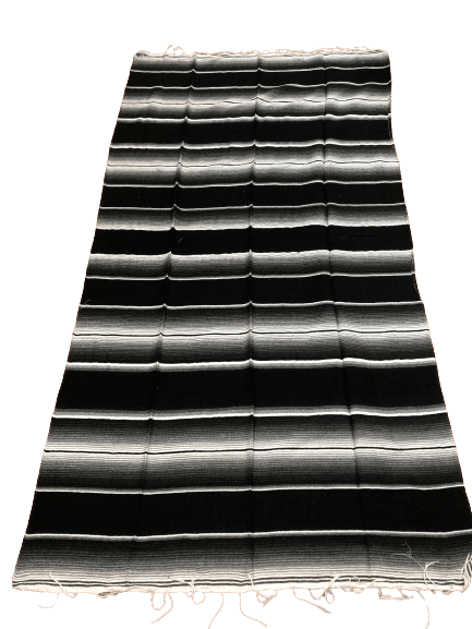 Plain Black Large Sarape Saltillo Rodeo Durango Brand Corp