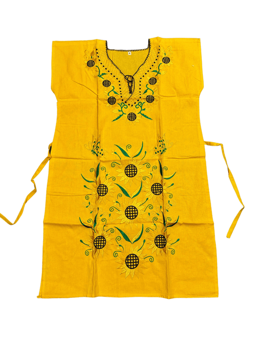 Kimona Sunflower Dress Yellow with Yellow Sunflowers / Medium