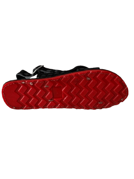 All Black Checkered Suela Roja Cruzado Huarache