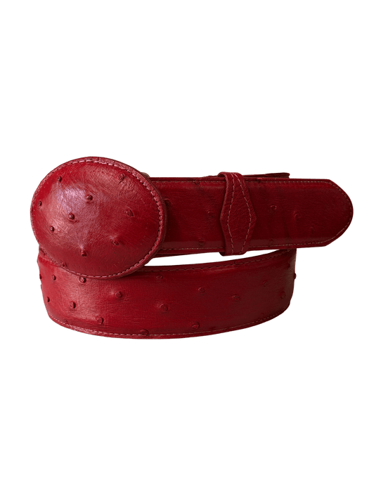 Men’s 1 1/2” Red Avestruz / Ostrich Leather Belt