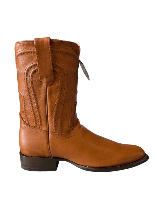 Honey Belmont Western Roper Leather Sole Boot