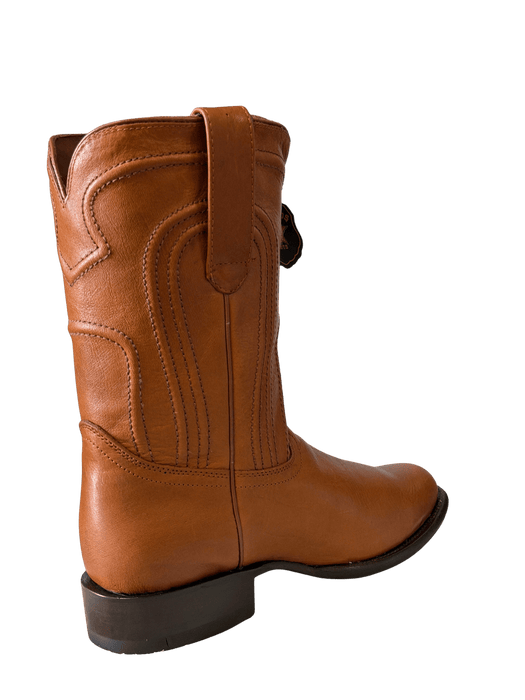 Honey Belmont Western Roper Leather Sole Boot