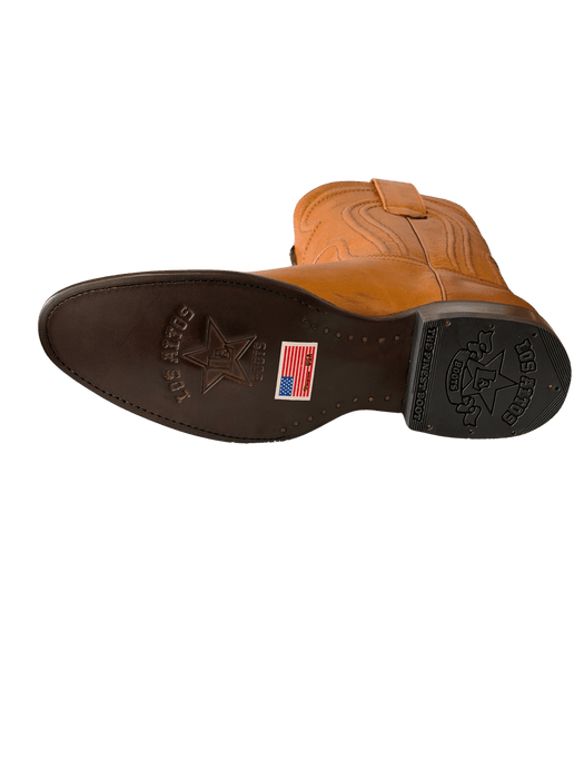 Honey Belmont Western Roper Leather Sole Boot