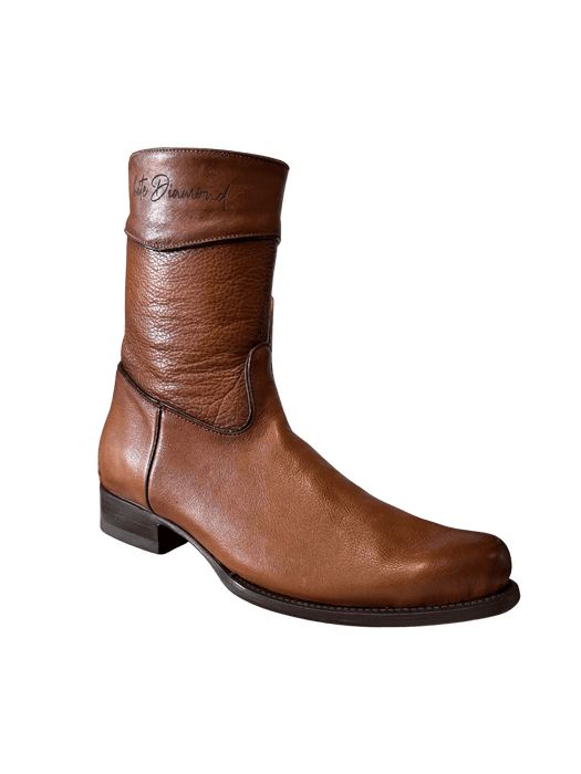Dark Honey Belmont Western Roper Zipper Leather Sole Boot