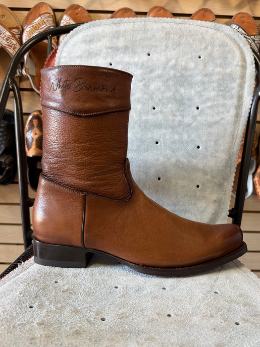 Dark Honey Belmont Western Roper Zipper Leather Sole Boot