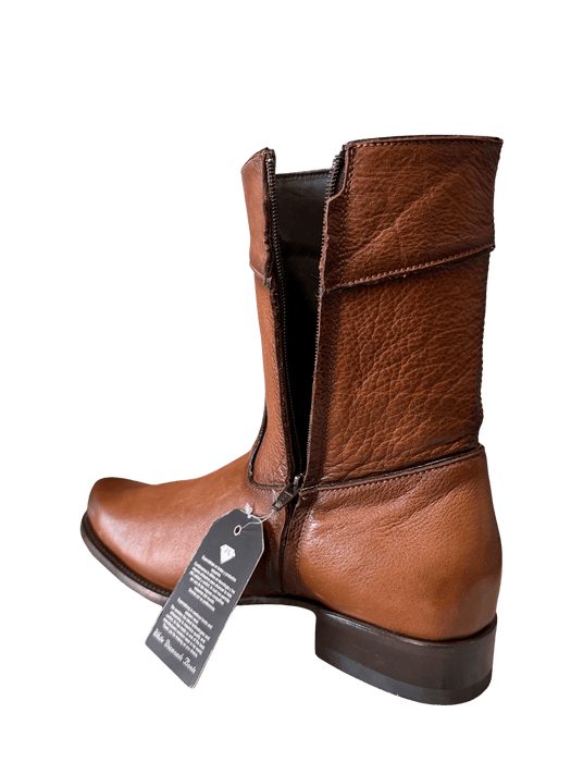 Dark Honey Belmont Western Roper Zipper Leather Sole Boot