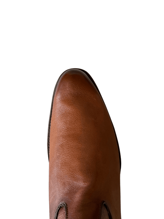 Dark Honey Belmont Western Roper Zipper Leather Sole Boot