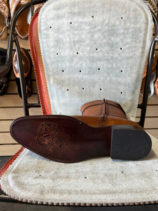 Dark Honey Belmont Western Roper Zipper Leather Sole Boot