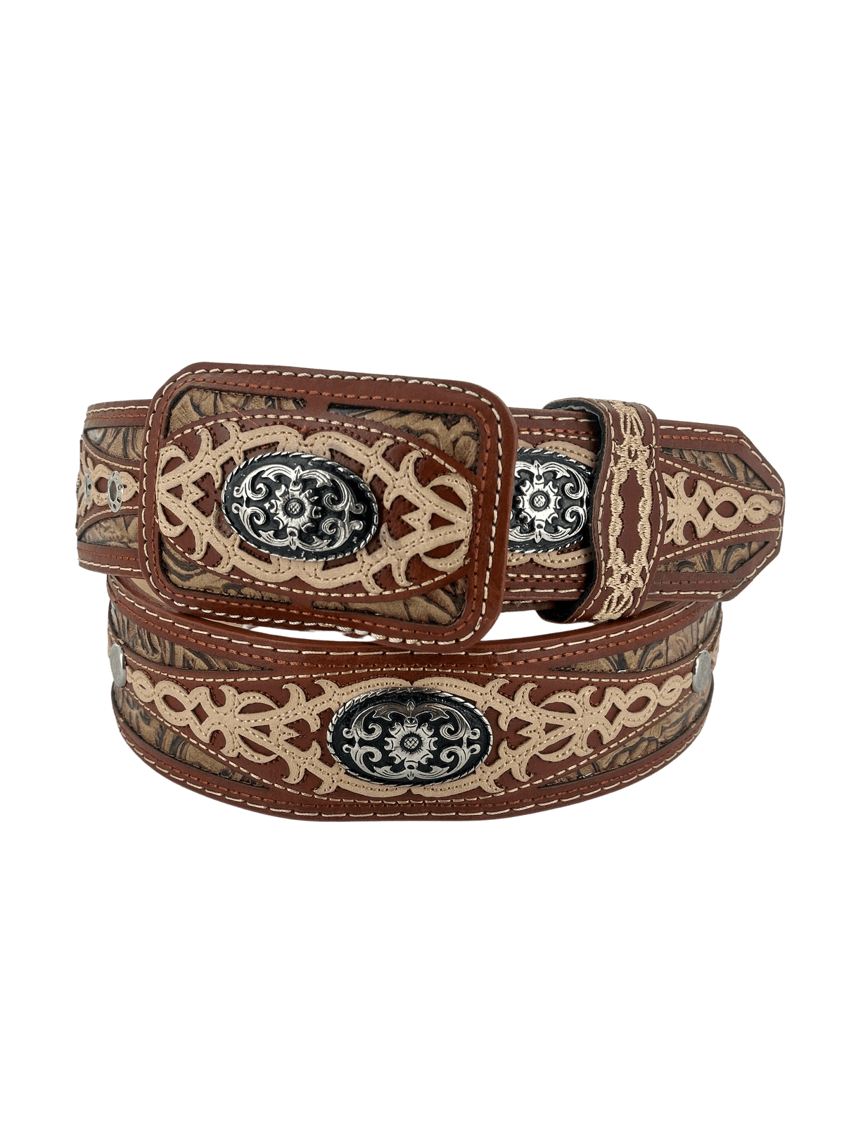 Large Leather Belt with Embroidered Design Embroidered Brown Leather Belt - Etsy main image 3