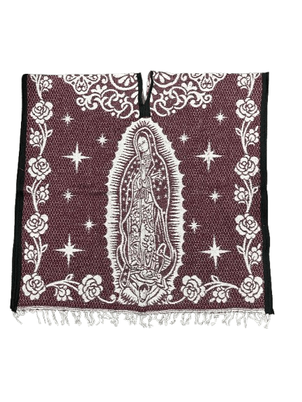 Burgundy and White Virgen de Guadalupe Poncho/Gaban — Rodeo Durango ...