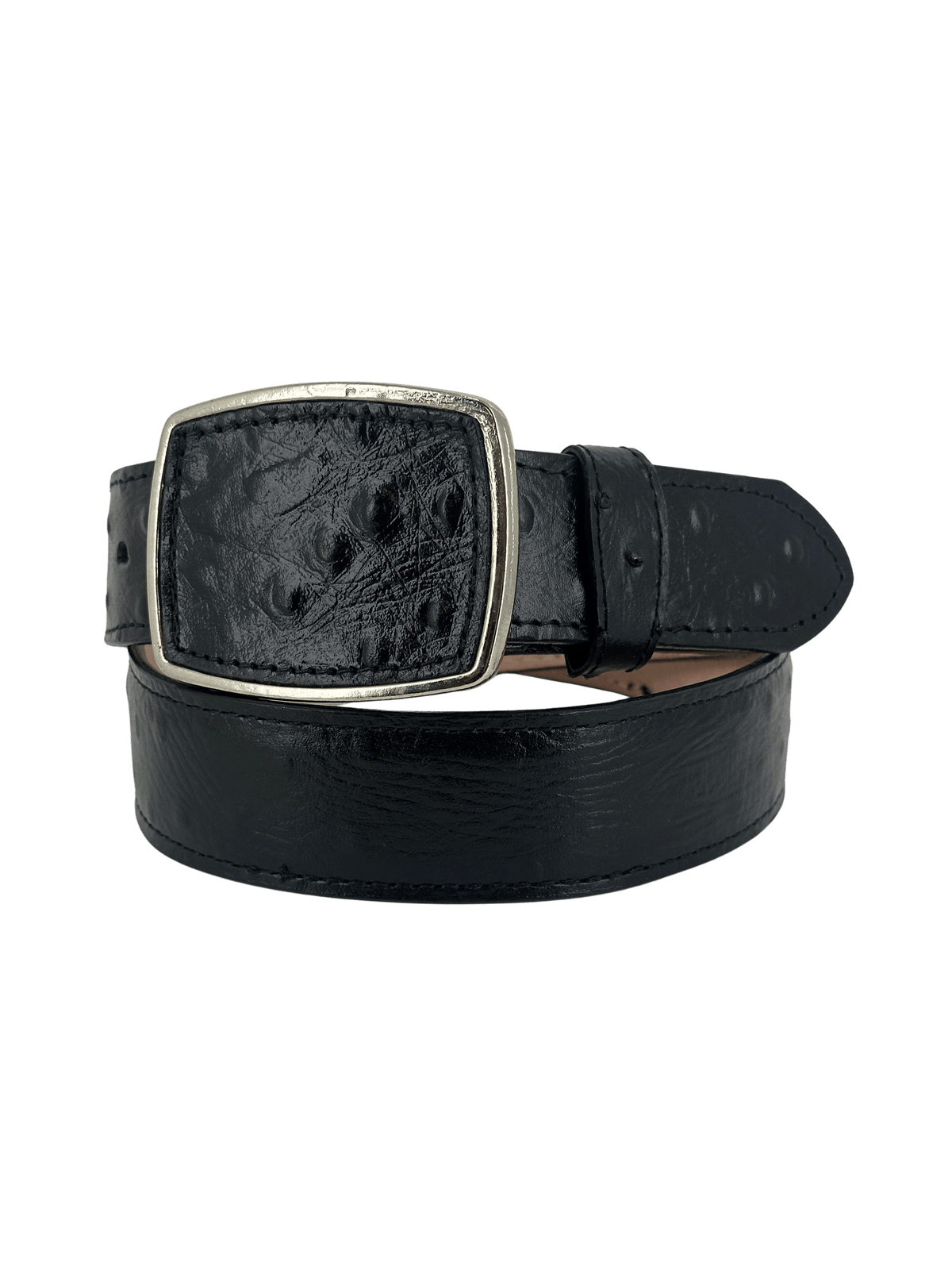 Ostrich Print (Imitation) Black Western Style Belt main image 1
