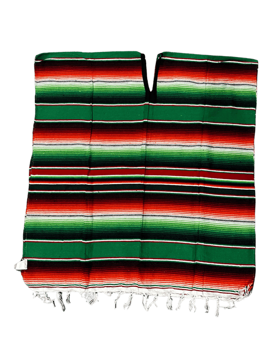 XLarge Green Multicolor Sarape Saltillo Poncho / Gaban