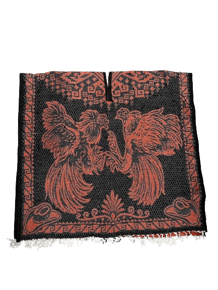 Black and Bronze Roosters Fighting Poncho/Gaban