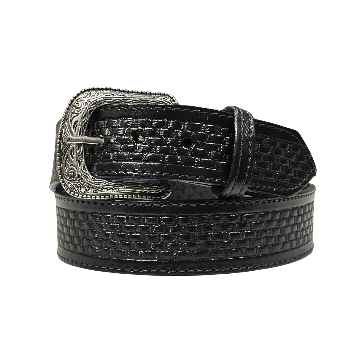 Black Checkered Western Leather Belt — Rodeo Durango Brand Corp