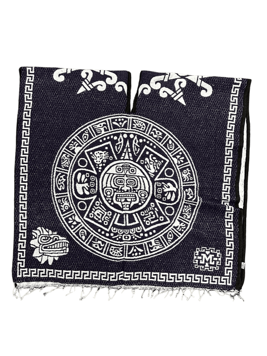 Purple and White Aztec Calendar with Warrior Poncho/Gaban