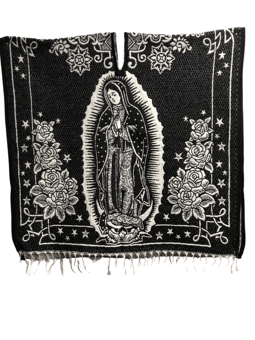 Black and White Virgen de Guadalupe Poncho/Gaban