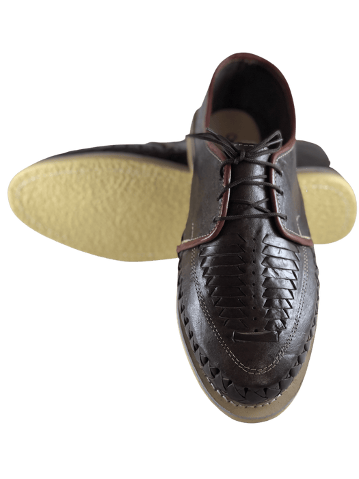 Brown Shoelace Rubber Sole Huarache