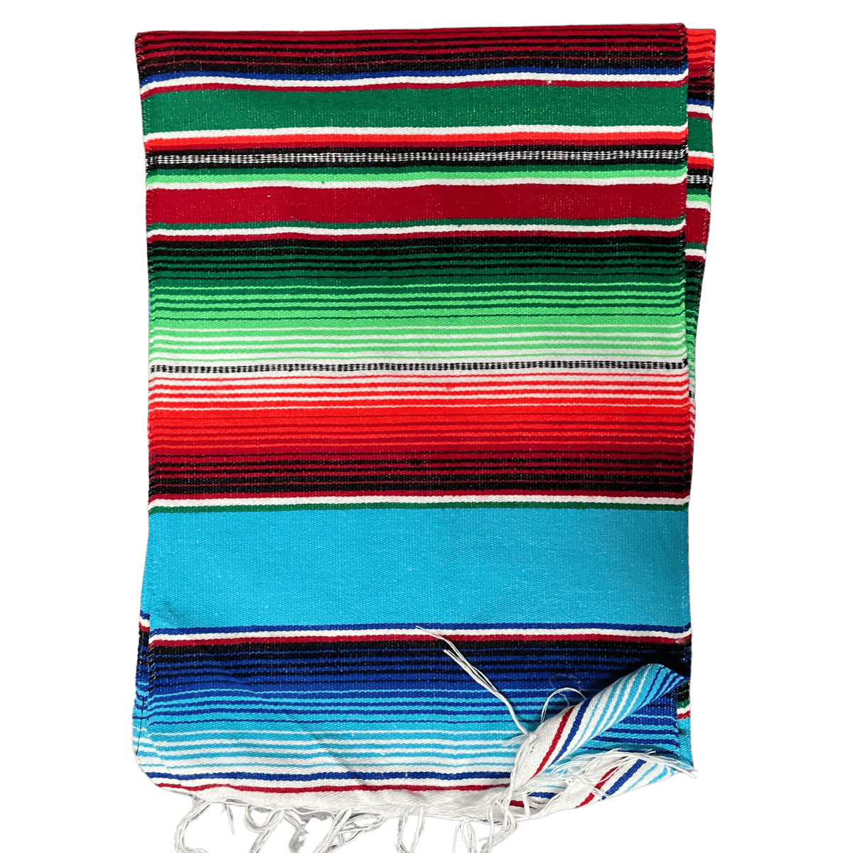 Light Blue Sarape Saltillo Table Runner — Rodeo Durango Int'l