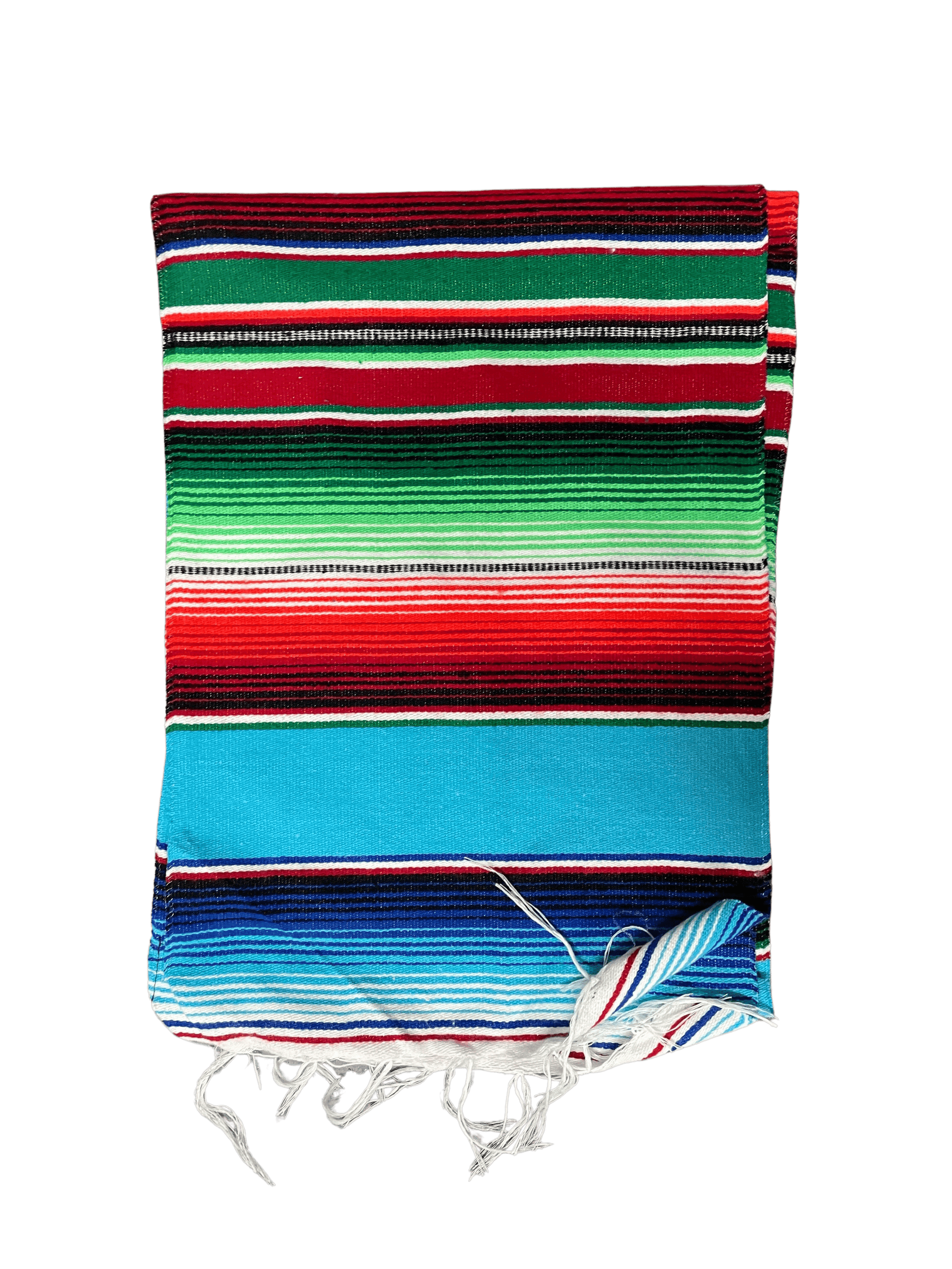 Light Blue Sarape Saltillo Table Runner — Rodeo Durango Int'l