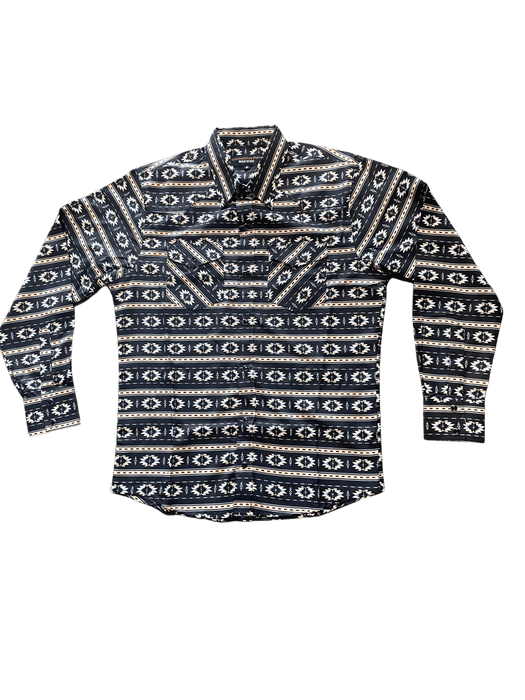 Black Navajo Western Button Down Shirt