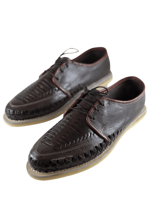 Brown Shoelace Rubber Sole Huarache