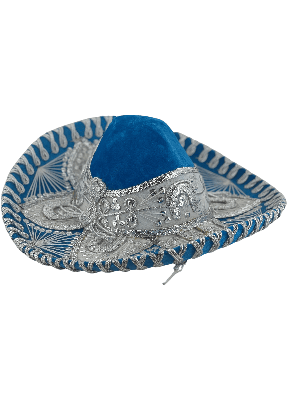 Made in Mexico Blue Cowboy Hat Hand-painted Hat from Mexico - Birds- White, Blue – Larkin Lane main image 2