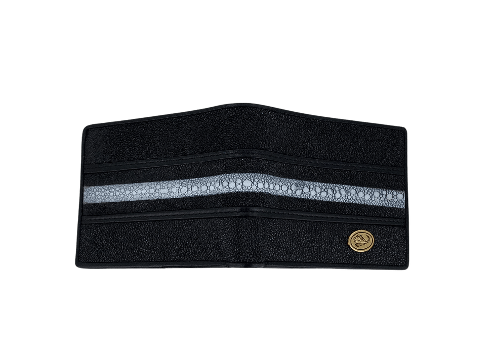 Black Bifold Mantarraya / Stingray Completa Leather Wallet