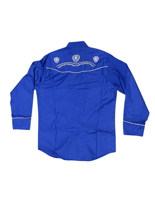 Royal Blue Traditional Charro Shirt