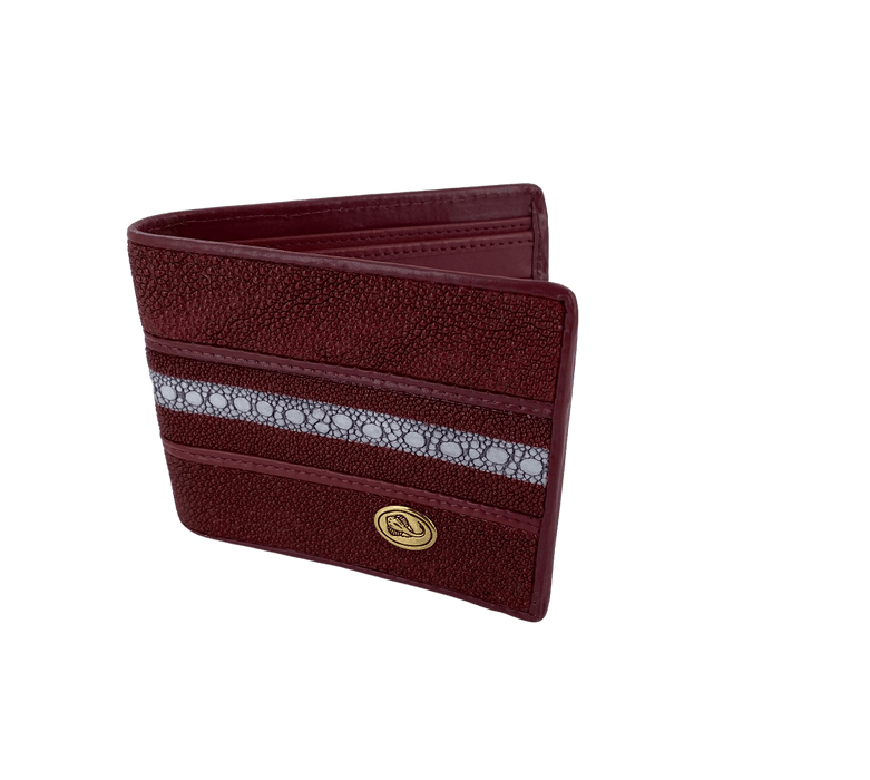 Burgundy Bifold Mantarraya / Stingray Completa Leather Wallet