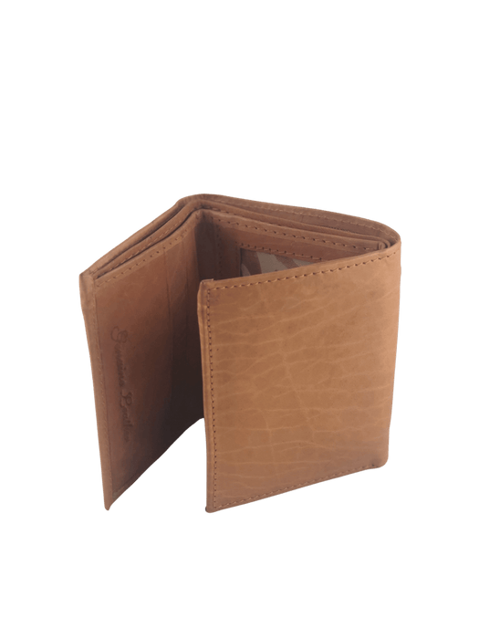 Triple Fold Tan Leather Wallet