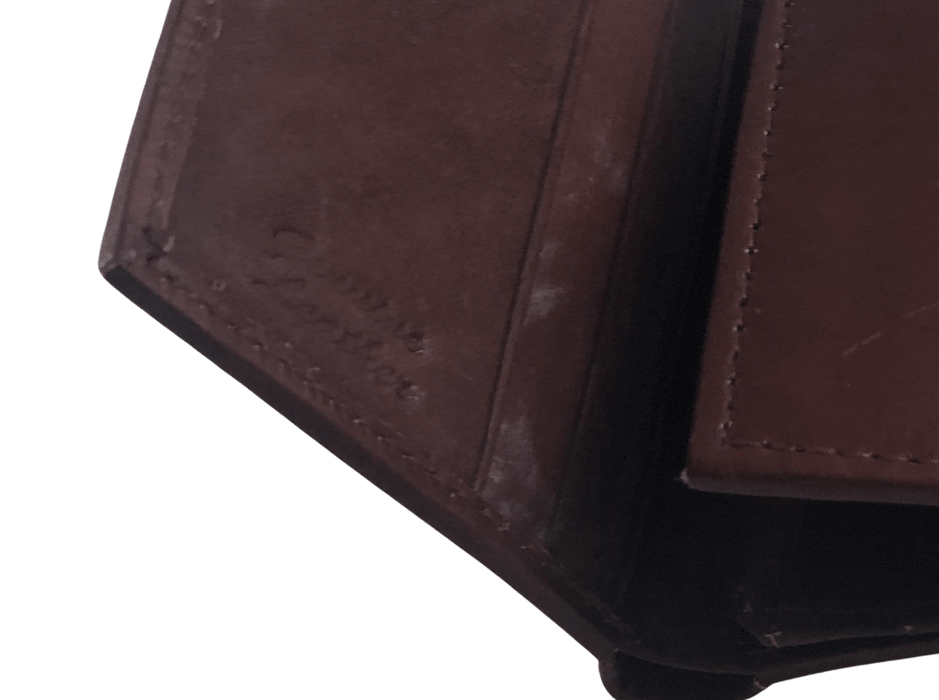 Triple Fold Burgundy Leather Wallet
