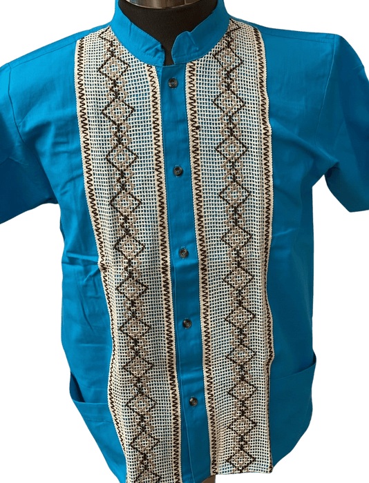 Turquoise Guayabera Shirt