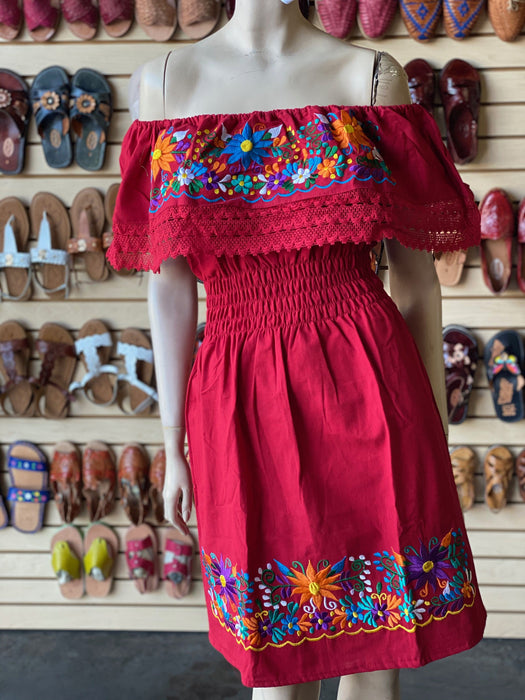 Red Campesina Dress