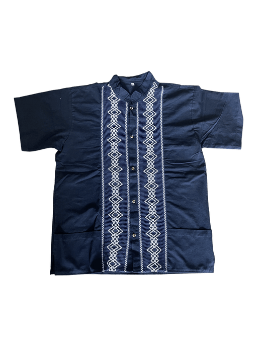Navy Blue Guayabera Shirt