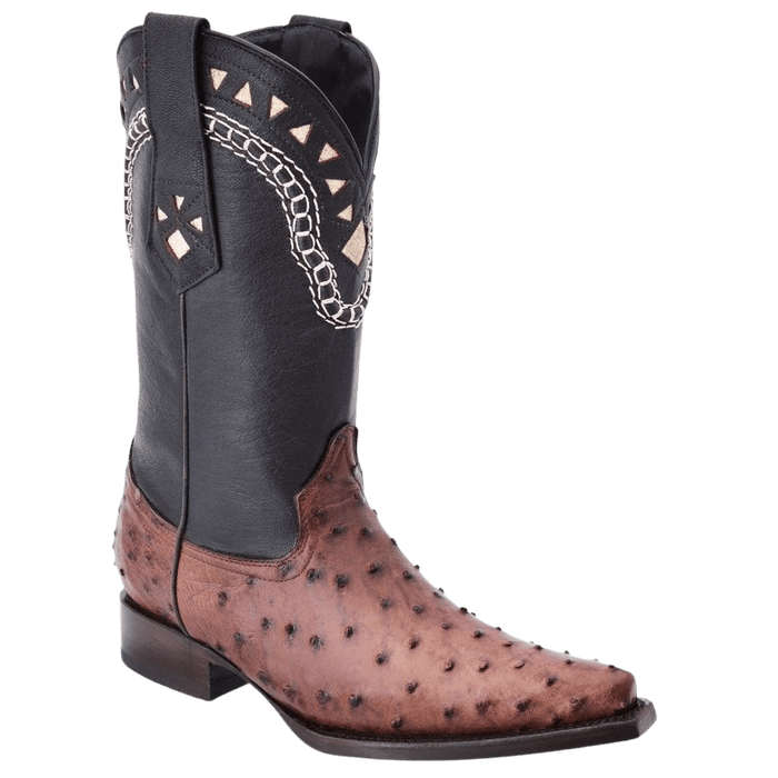 Nicotine Snip Toe Ostrich / Avestruz Leather Boot