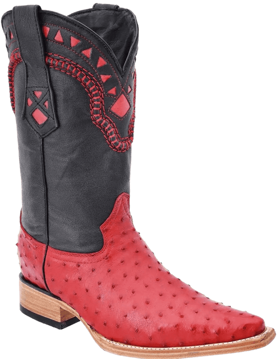 Red Snip Toe Ostrich / Avestruz Leather Boot