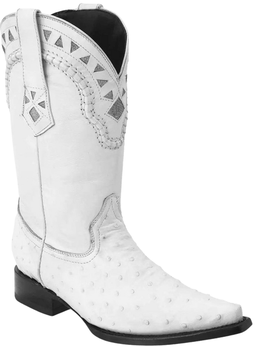 White Snip Toe Ostrich / Avestruz Leather Boot