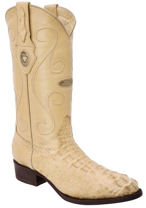 Orix Traditional Roper Round Toe Crocodile/Caiman Leather Boot