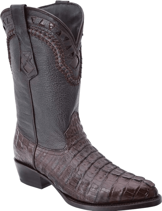 Brown Roper Round Toe Crocodile/Caiman Leather Boot — Rodeo Durango ...