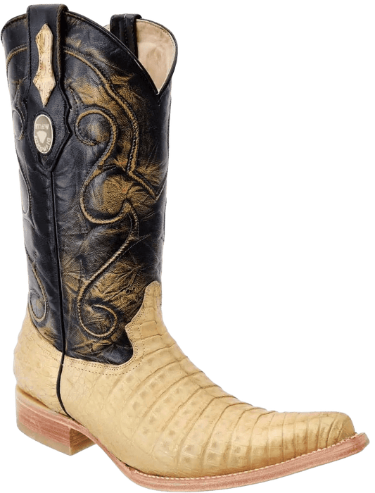 Orix Snip Toe Crocodile/Caiman Belly Leather Boot