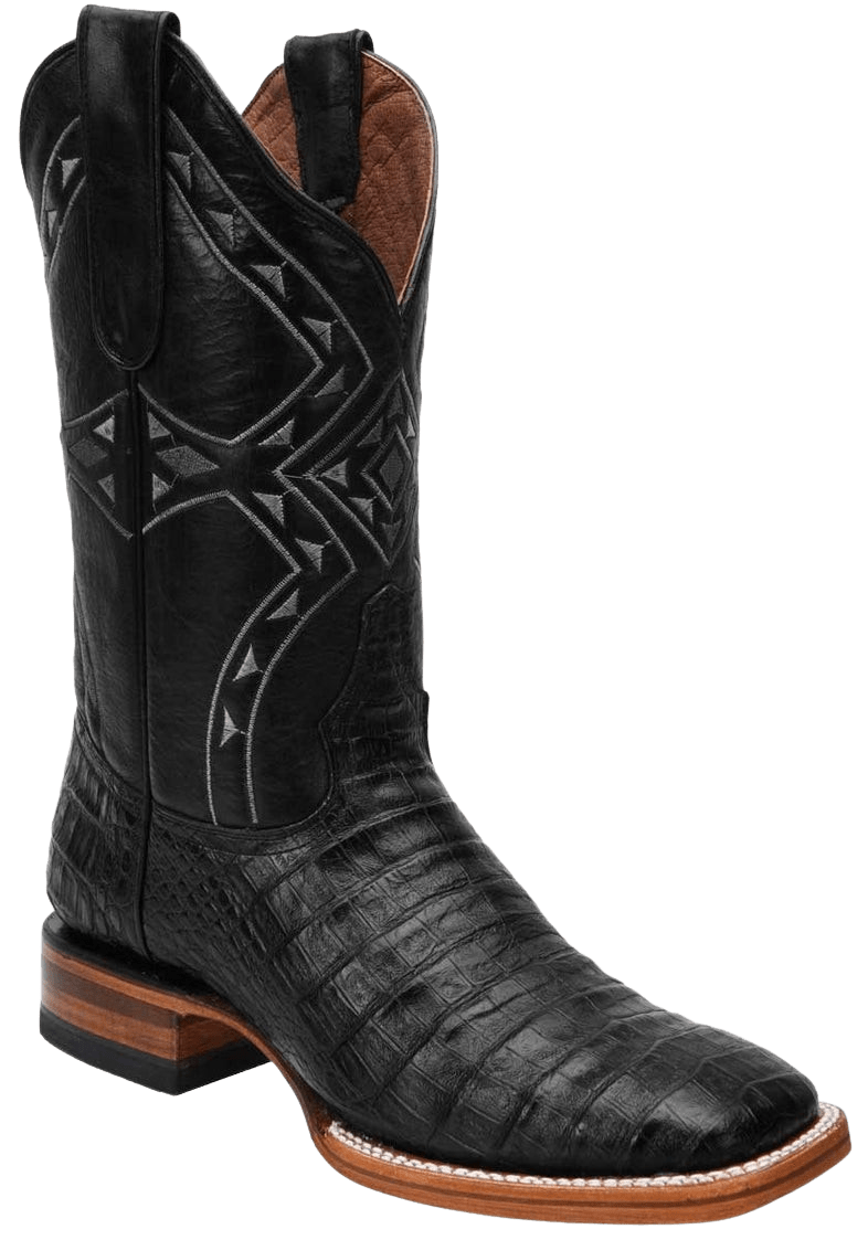 Square toe crocodile boots discount