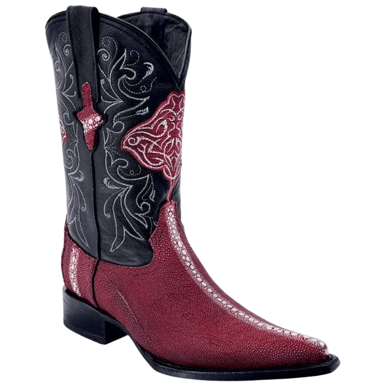 Burgundy Snip Toe Mantarraya / Stingray Completa Leather  display picture 2