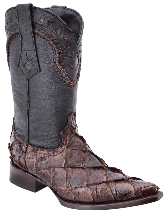 Brown Snip Toe Pirarucu Leather Boot