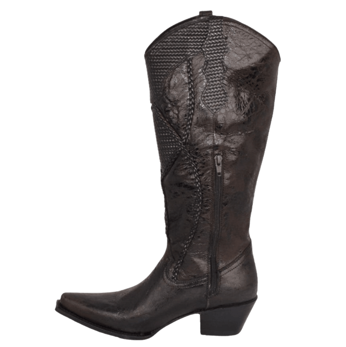 Women's Tall Rustic Black Snip Toe Rodeo Boot