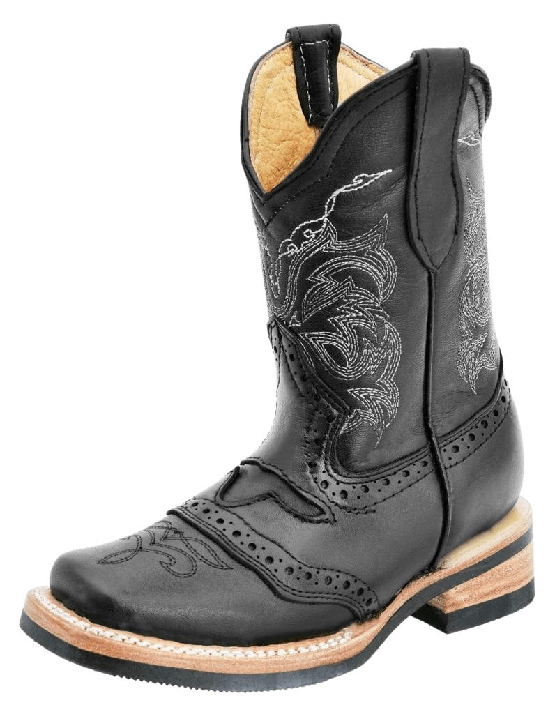 その他 Rodeo Boy III Boys' Black with Bull Square Toe Rodeo Boot — Rodeo Durango Brand