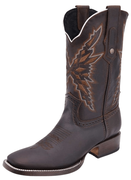 Dark Brown Crazy Leather Square Toe Rodeo Boot