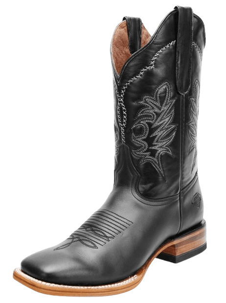 Black Napa Leather Square Toe Rodeo Boot