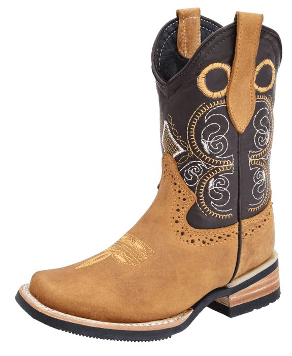 Boys' Miel with Brown Square Toe Rodeo Boot